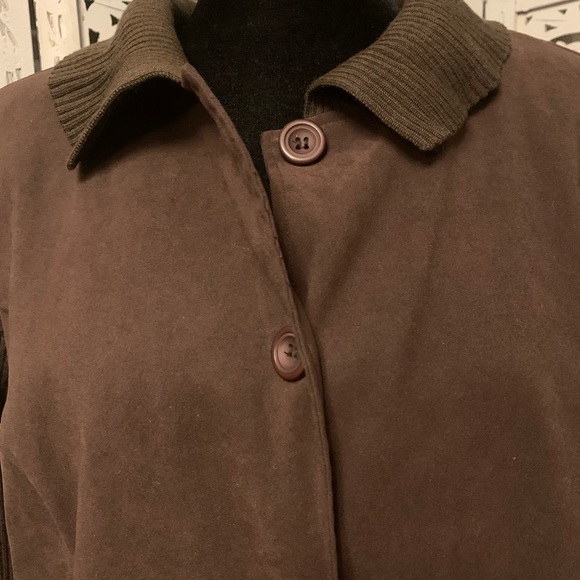 NOTATIONS PLUS NICE SUPER LIGHTWEIGHT SOFT BROWN LONG SLEEVE BUTTON UP JACKET - Picture 3 of 9
